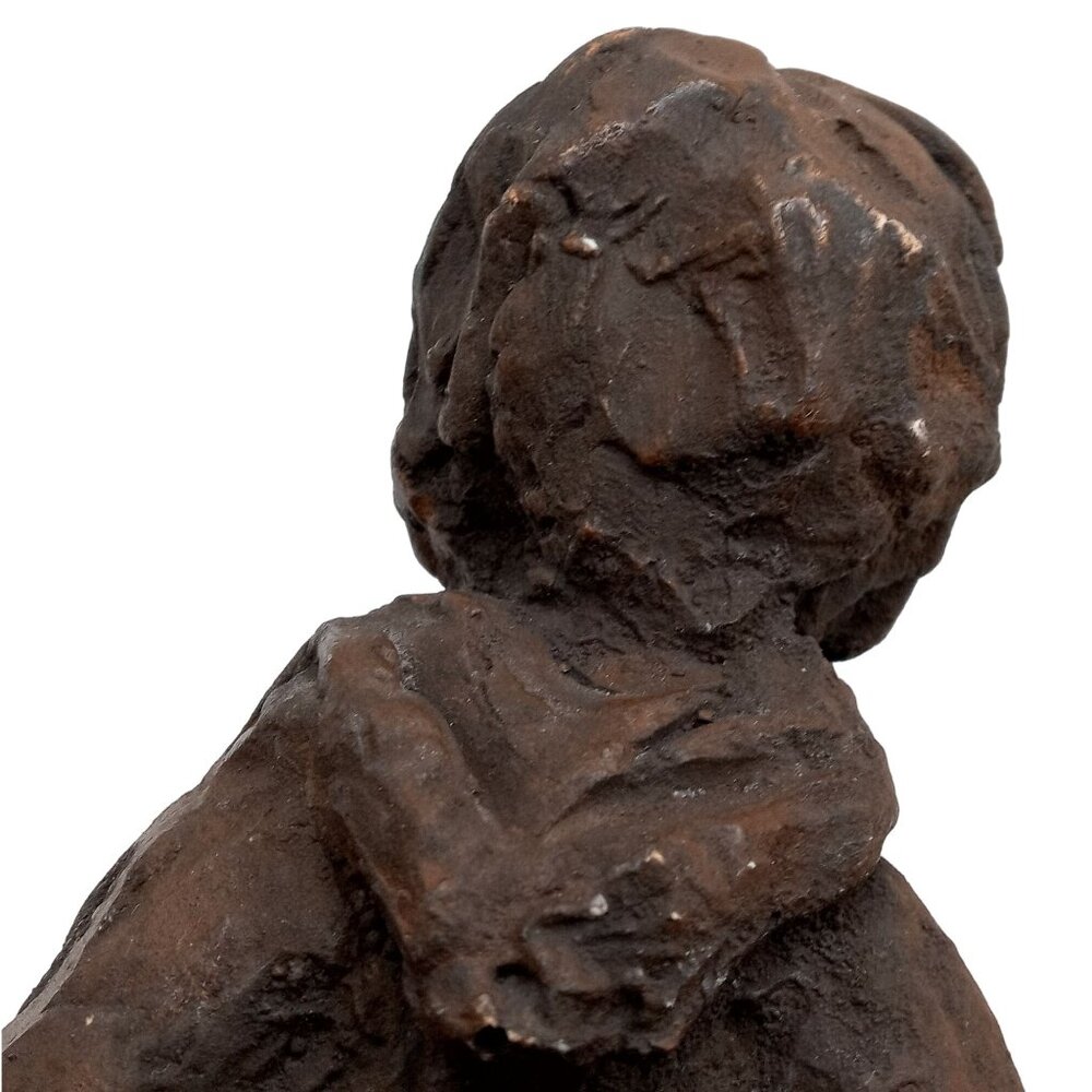 Boy In Sailor Suit Sculpture Babs Mellor Vintage OOAK Art Toddler Kid Statue - Picture 8 of 13